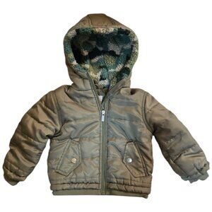 TAHARI BOY Olive Green Puffer Hooded Coat sz 2T